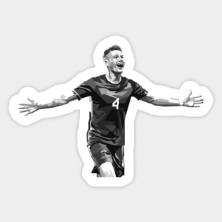 scott mctominay Scotland fan art in greyscale Sticker